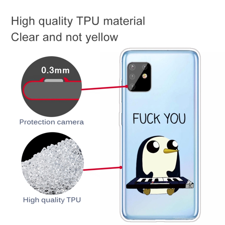 For Samsung Galaxy A81 / Note 10 Lite Coloured Drawing Pattern Highly Transparent TPU Protective Case(Penguin) - 2