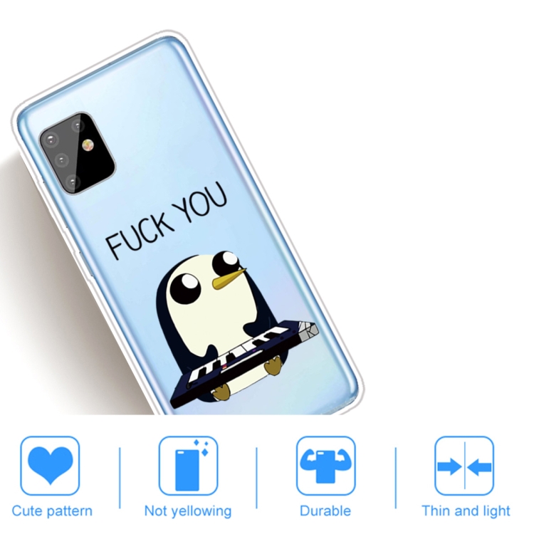 For Samsung Galaxy A81 / Note 10 Lite Coloured Drawing Pattern Highly Transparent TPU Protective Case(Penguin) - 4