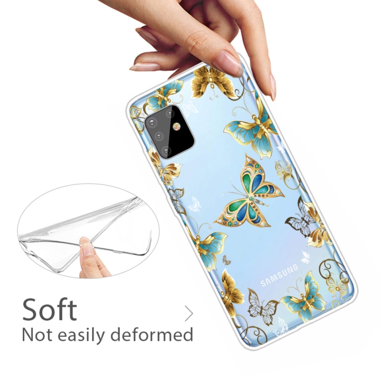 For Samsung Galaxy A81 / Note 10 Lite Coloured Drawing Pattern Highly Transparent TPU Protective Case(Golden Butterfly) - 3