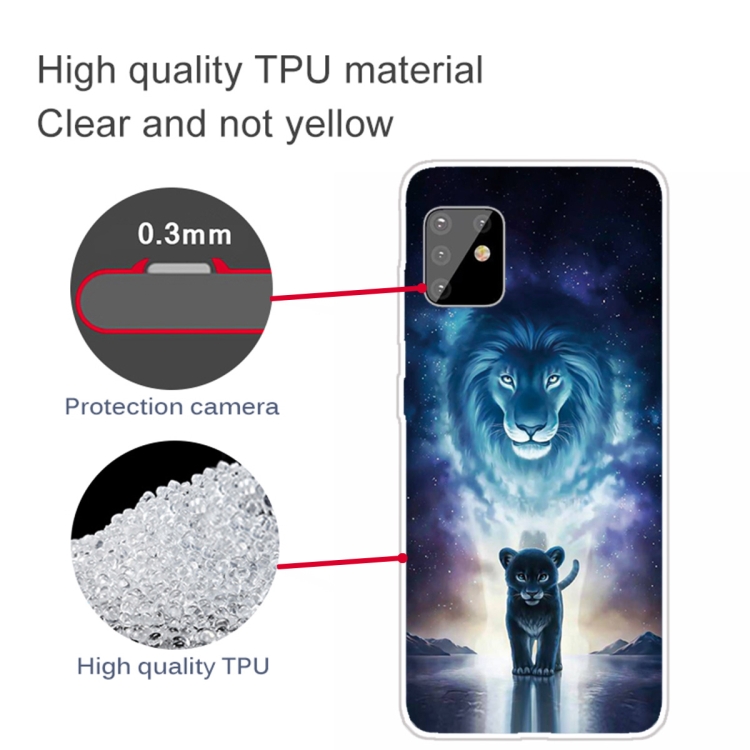 For Samsung Galaxy A81 / Note 10 Lite Coloured Drawing Pattern Highly Transparent TPU Protective Case(Lion) - 2