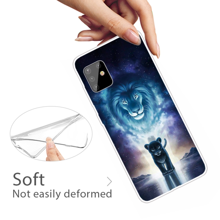 For Samsung Galaxy A81 / Note 10 Lite Coloured Drawing Pattern Highly Transparent TPU Protective Case(Lion) - 3