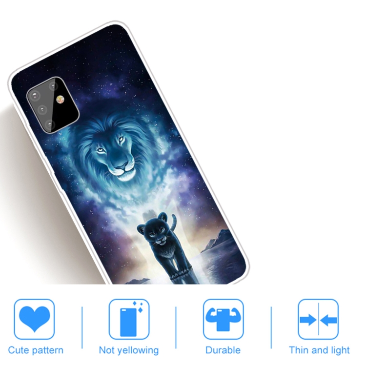 For Samsung Galaxy A81 / Note 10 Lite Coloured Drawing Pattern Highly Transparent TPU Protective Case(Lion) - 4