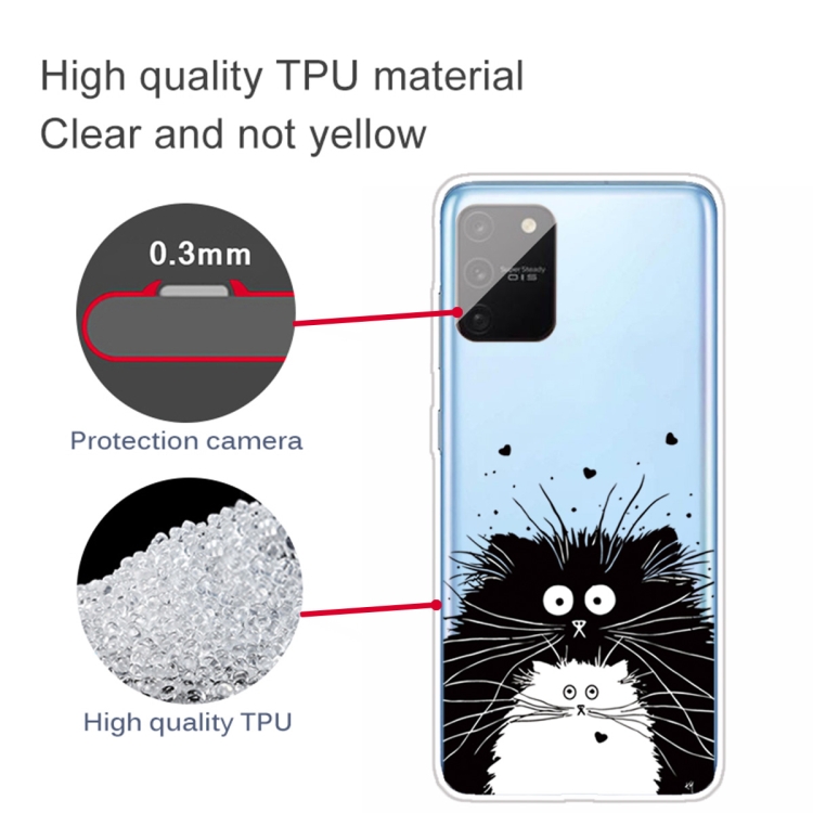 For Samsung Galaxy A91 / S10 Lite Coloured Drawing Pattern Highly Transparent TPU Protective Case(Black White Rat) - 2