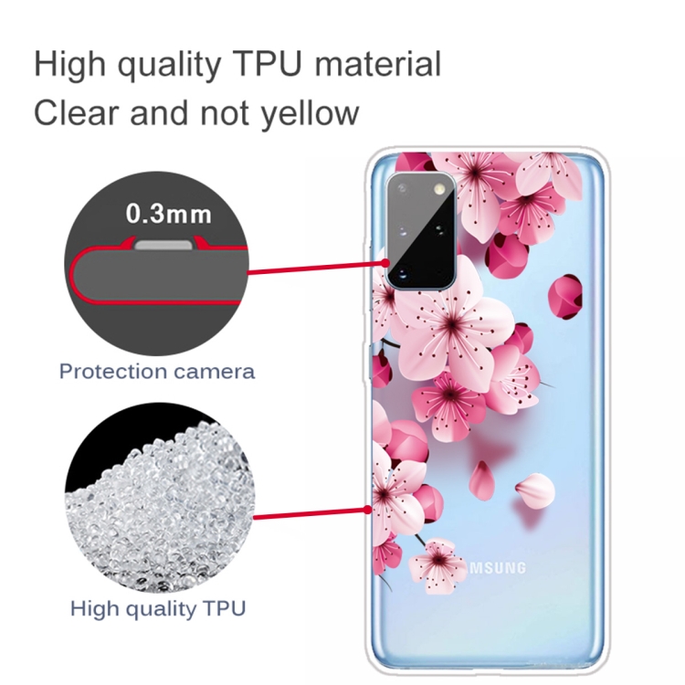 For Samsung Galaxy S20+ Coloured Drawing Pattern Highly Transparent TPU Protective Case(Cherry Blossoms) - 2