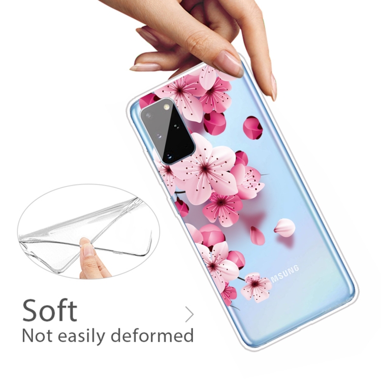 For Samsung Galaxy S20+ Coloured Drawing Pattern Highly Transparent TPU Protective Case(Cherry Blossoms) - 3