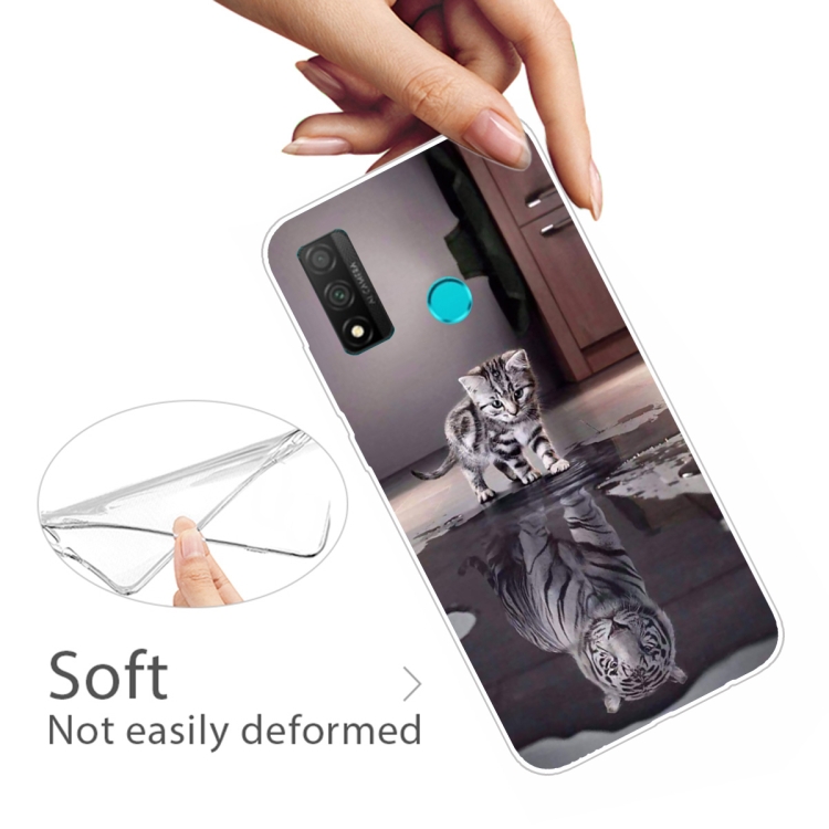 For Huawei P Smart 2020 Coloured Drawing Pattern Highly Transparent TPU Protective Case(Cat Tiger) - 3