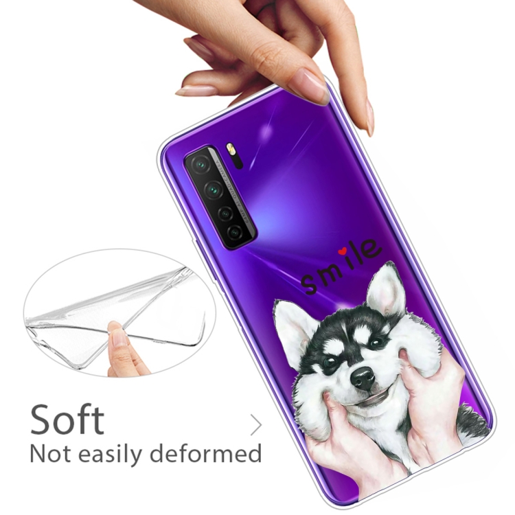 For Huawei P40 Lite 5G Coloured Drawing Pattern Highly Transparent TPU Protective Case(Pinch Dog) - 3
