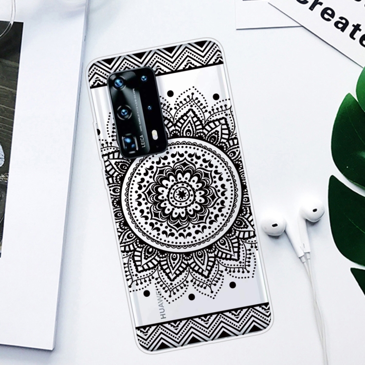 For Huawei P40 Pro+ Coloured Drawing Pattern Highly Transparent TPU Protective Case(Mandala) - 1