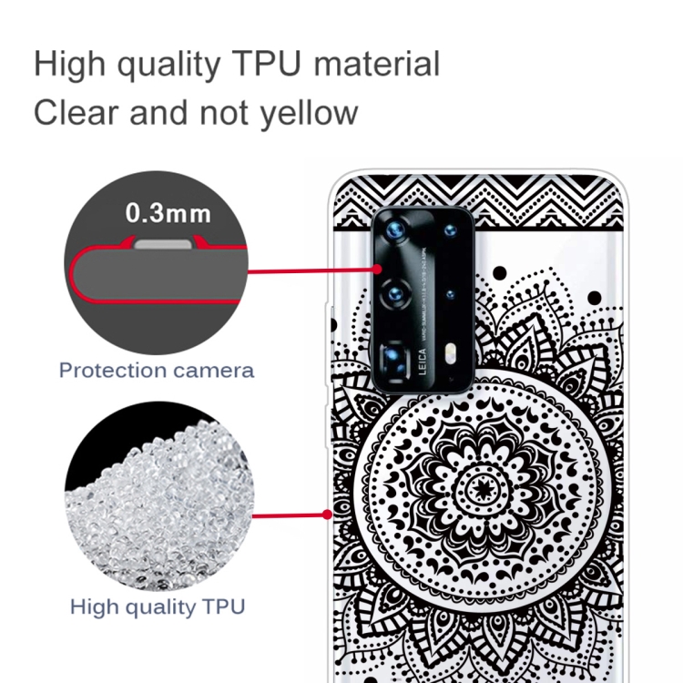 For Huawei P40 Pro+ Coloured Drawing Pattern Highly Transparent TPU Protective Case(Mandala) - 2