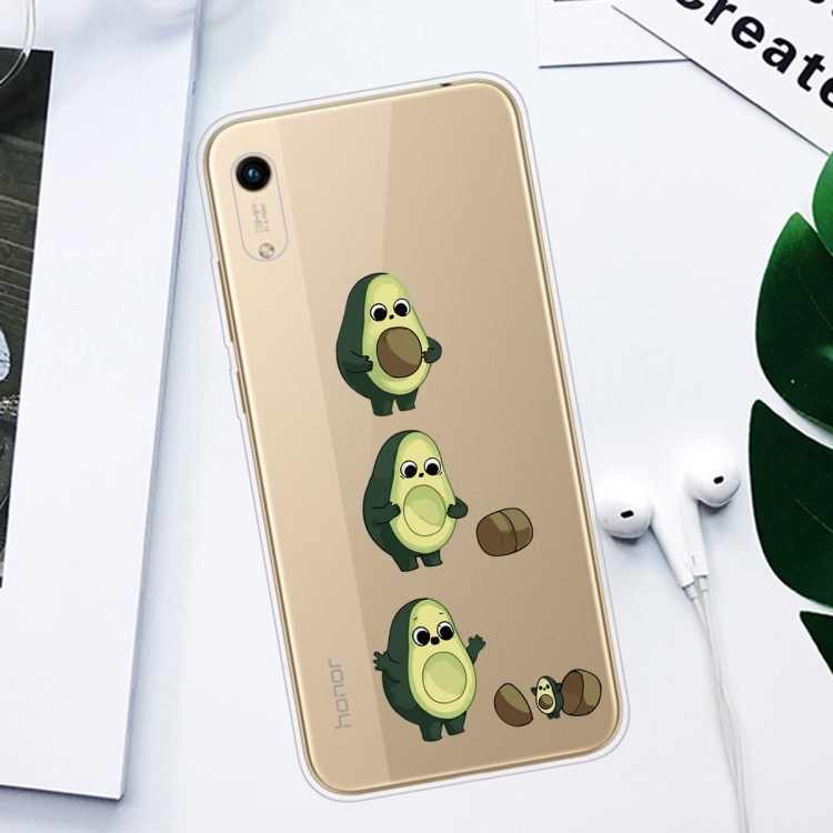 For Huawei Y5 (2019) Coloured Drawing Pattern Highly Transparent TPU Protective Case(Avocado) - 1