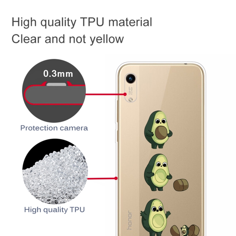 For Huawei Y5 (2019) Coloured Drawing Pattern Highly Transparent TPU Protective Case(Avocado) - 2