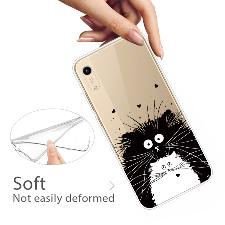 For Huawei Y5 (2019) Coloured Drawing Pattern Highly Transparent TPU Protective Case(Black White Rat) - 3