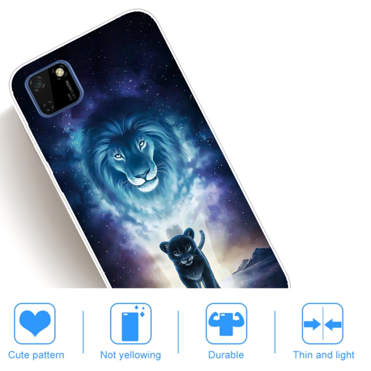 For Huawei Y5p (2020) Coloured Drawing Pattern Highly Transparent TPU Protective Case(Lion) - 4
