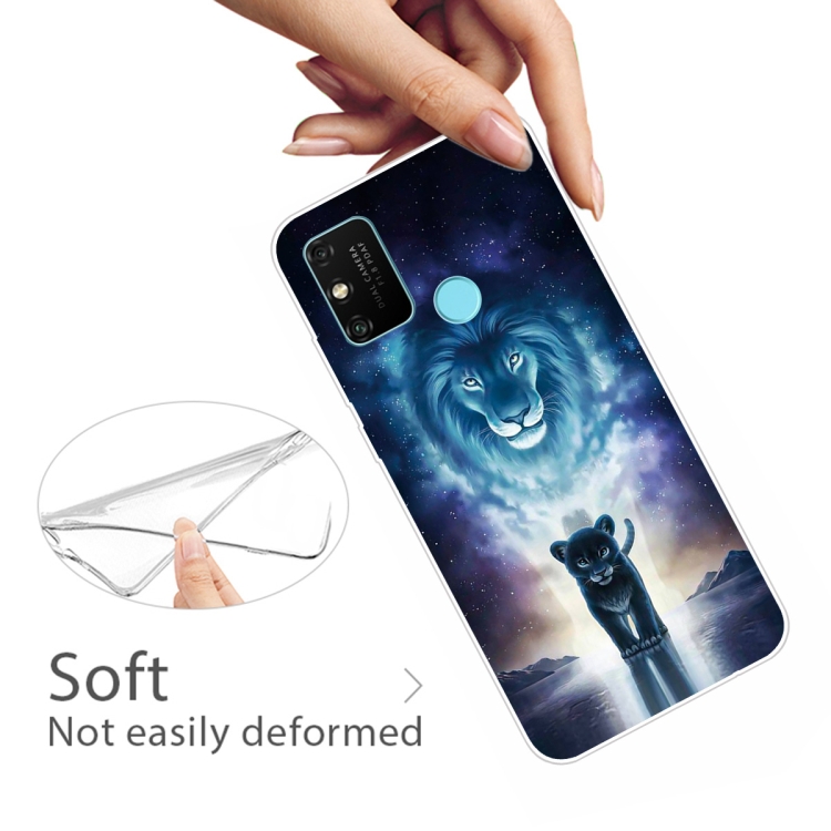 For Huawei Honor 9A Coloured Drawing Pattern Highly Transparent TPU Protective Case(Lion) - 3