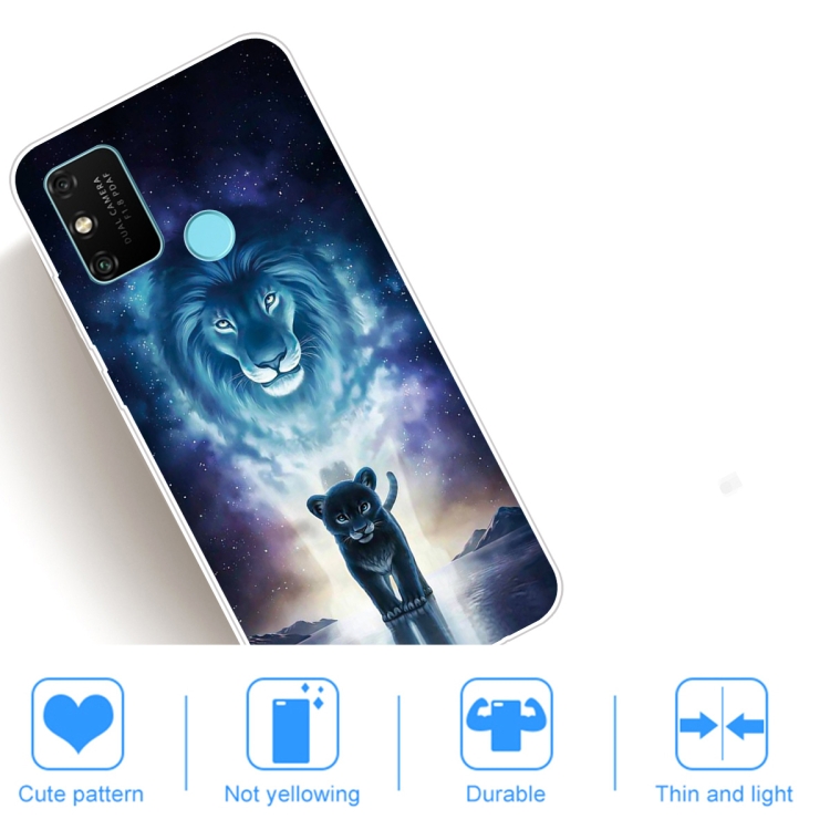 For Huawei Honor 9A Coloured Drawing Pattern Highly Transparent TPU Protective Case(Lion) - 4
