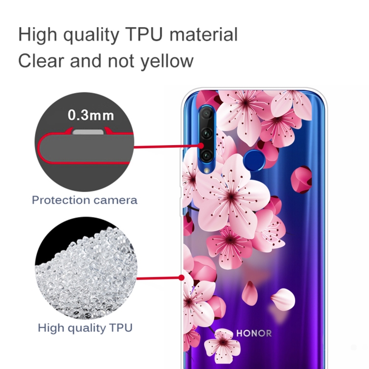 For Huawei Honor 20 Lite Coloured Drawing Pattern Highly Transparent TPU Protective Case(Cherry Blossoms) - 2