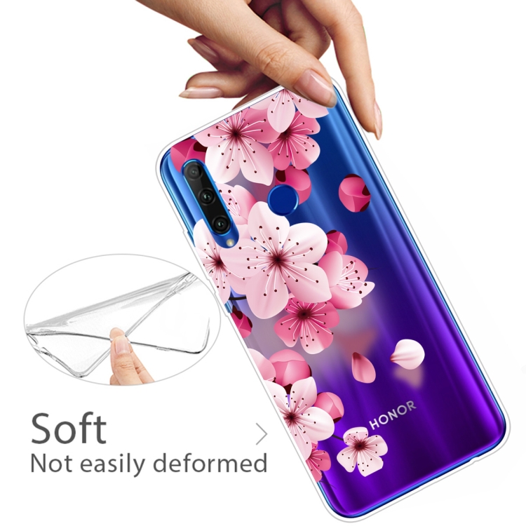 For Huawei Honor 20 Lite Coloured Drawing Pattern Highly Transparent TPU Protective Case(Cherry Blossoms) - 3