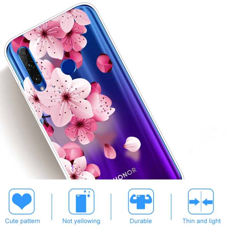 For Huawei Honor 20 Lite Coloured Drawing Pattern Highly Transparent TPU Protective Case(Cherry Blossoms) - 4