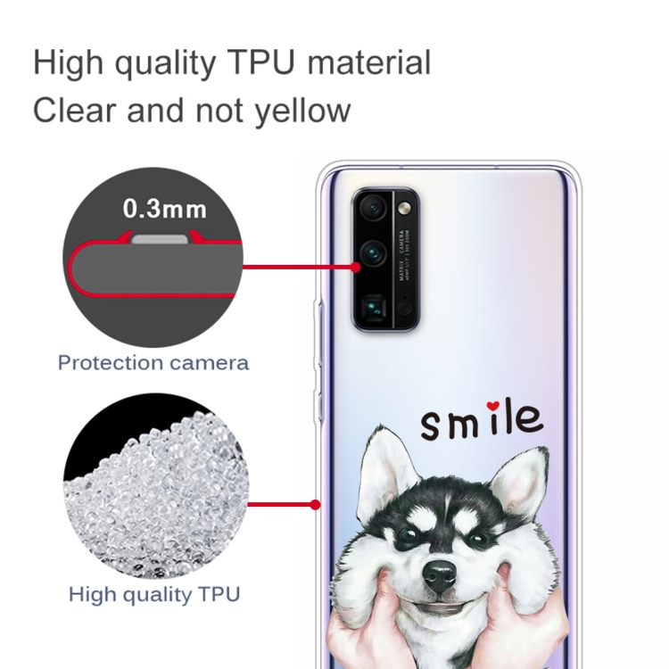For Huawei Honor 30 Coloured Drawing Pattern Highly Transparent TPU Protective Case(Pinch Dog) - 2