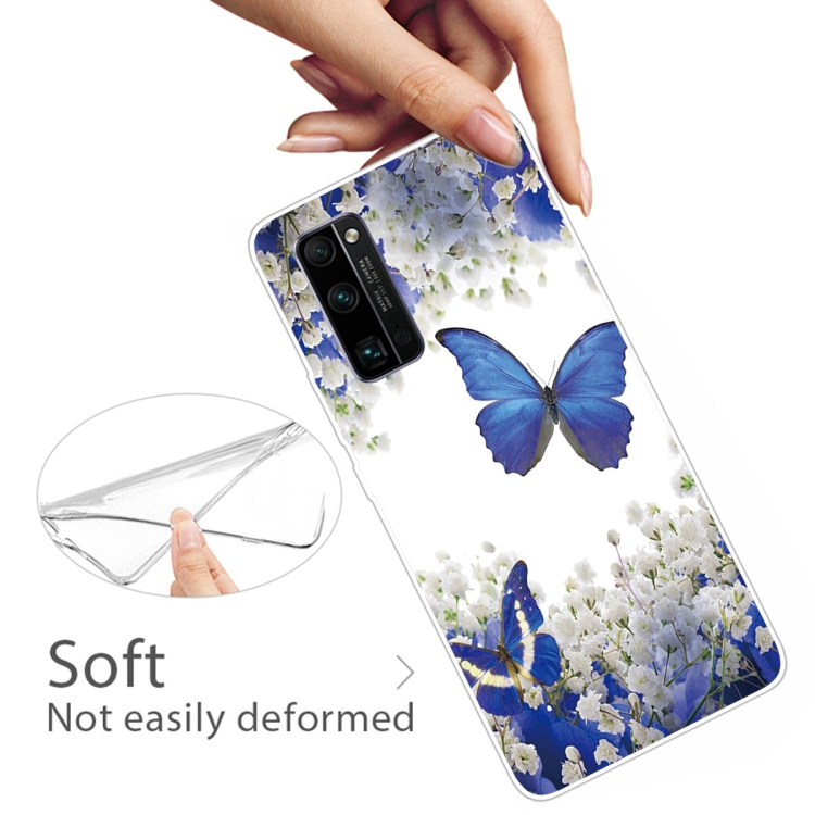 For Huawei Honor 30S Coloured Drawing Pattern Highly Transparent TPU Protective Case(Purple Butterfly) - 3