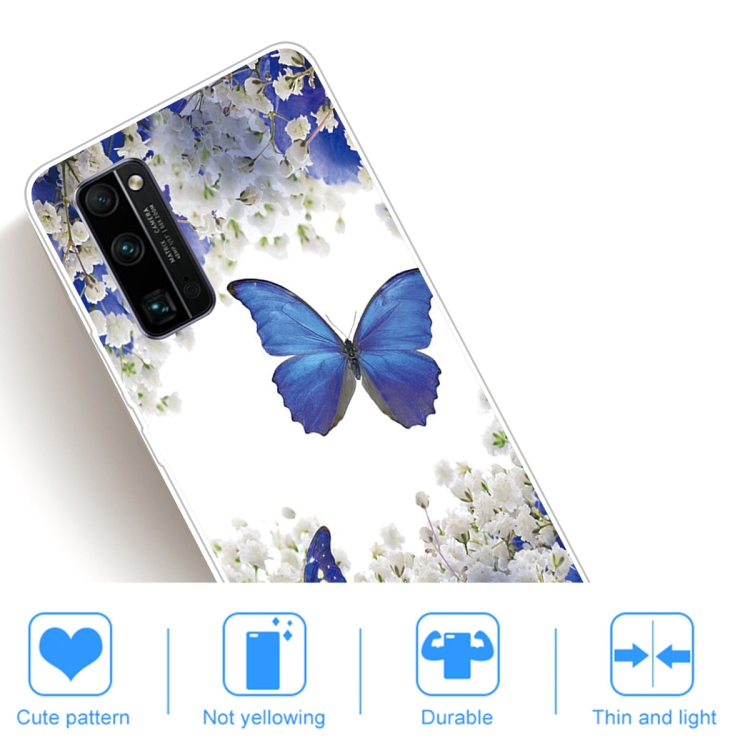 For Huawei Honor 30S Coloured Drawing Pattern Highly Transparent TPU Protective Case(Purple Butterfly) - 4
