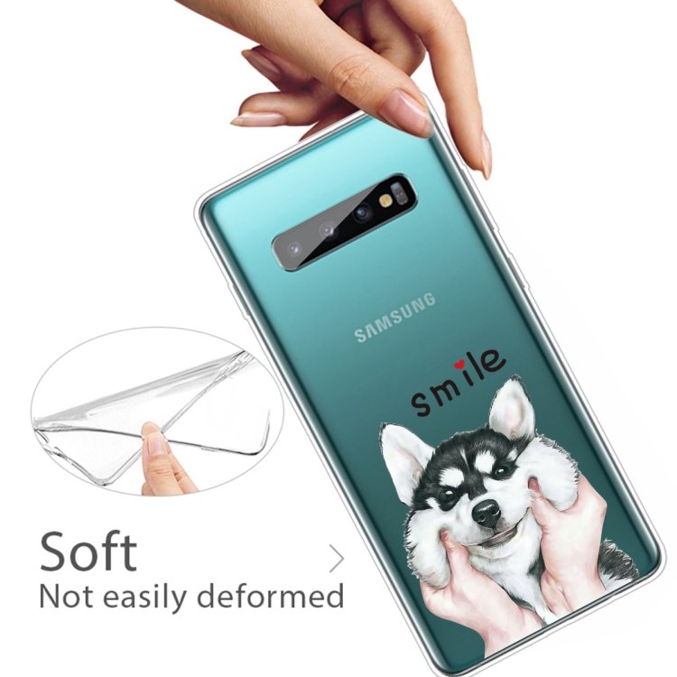 For Samsung Galaxy S10 5G Coloured Drawing Pattern Highly Transparent TPU Protective Case(Pinch Dog) - 3