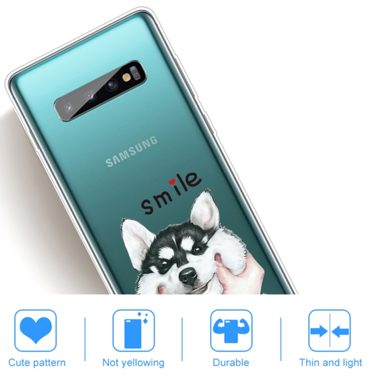 For Samsung Galaxy S10 5G Coloured Drawing Pattern Highly Transparent TPU Protective Case(Pinch Dog) - 4