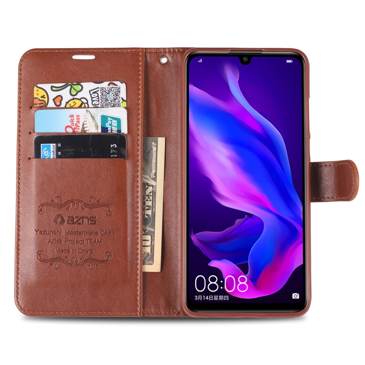 For Huawei P30 Lite / Nova 4E AZNS Sheepskin Texture Horizontal Flip Leather Case with Holder & Card Slots & Wallet(Black) - 5