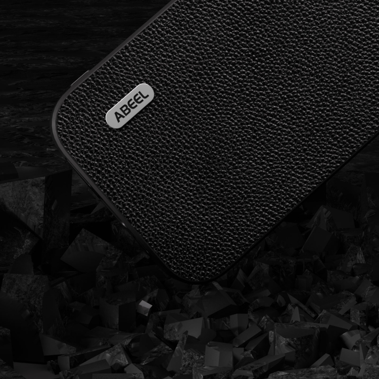 For iPhone 15 Pro ABEEL Black Edge Genuine Leather Mino Phone Case(Black) For iPhone 15 Pro ABEEL Black Edge Genuine Leather Mino Phone Case(Black)