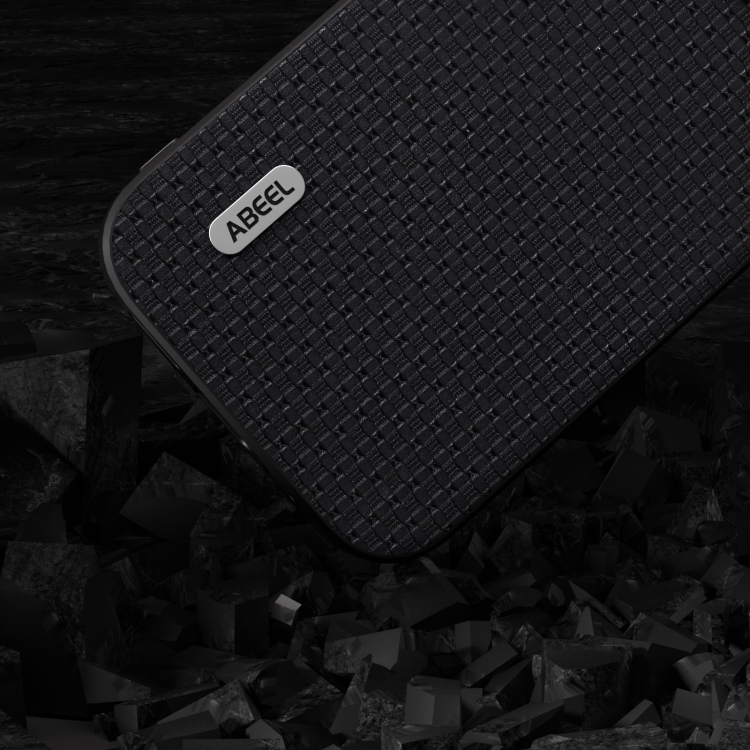 For iPhone 14 Plus ABEEL Genuine Leather Luxury Black Edge Phone Case(Black) For iPhone 14 Plus ABEEL Genuine Leather Luxury Black Edge Phone Case(Black)