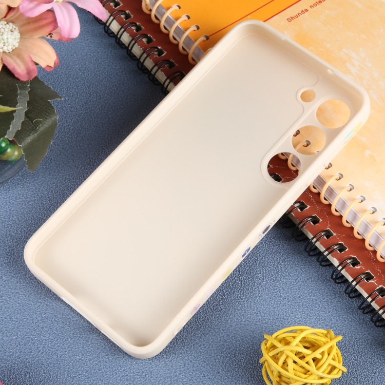 For Samsung Galaxy S22+ 5G Milk Tea Astronaut Pattern Liquid Silicone Phone Case(White) For Samsung Galaxy S22+ 5G Milk Tea Astronaut Pattern Liquid Silicone Phone Case(White)