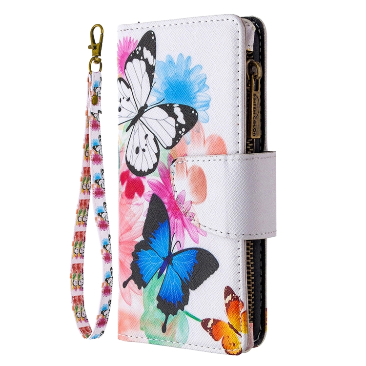 For iPhone 8 & 7 Colored Drawing Pattern Zipper Horizontal Flip Leather Case with Holder & Card Slots & Wallet(Two Butterflies) - 1