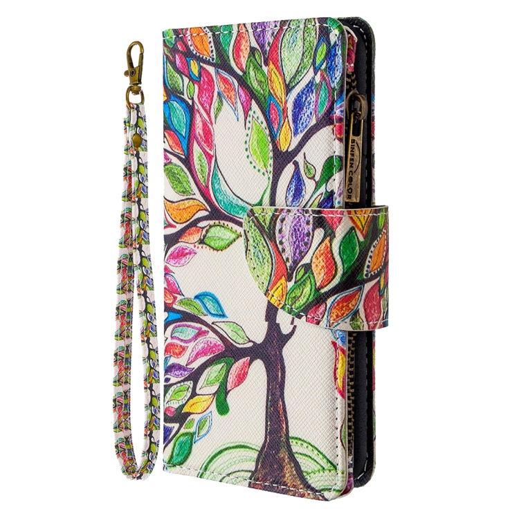 For iPhone 6s Plus & 6 Plus Colored Drawing Pattern Zipper Horizontal Flip Leather Case with Holder & Card Slots & Wallet(Tree) - 1
