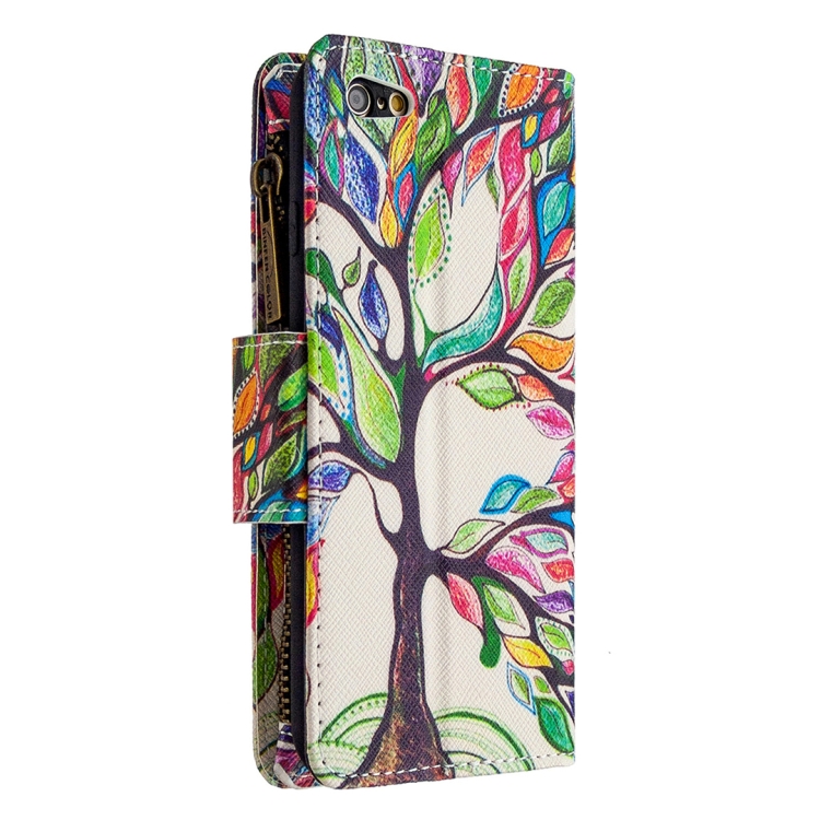 For iPhone 6s Plus & 6 Plus Colored Drawing Pattern Zipper Horizontal Flip Leather Case with Holder & Card Slots & Wallet(Tree) - 2