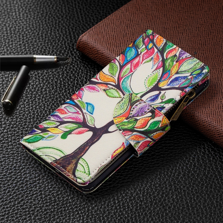 For iPhone 6s Plus & 6 Plus Colored Drawing Pattern Zipper Horizontal Flip Leather Case with Holder & Card Slots & Wallet(Tree) - 5