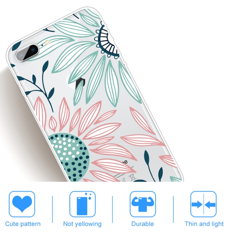 For iPhone 8 Plus / 7 Plus Coloured Drawing Pattern Highly Transparent TPU Protective Case(Flower) - 4