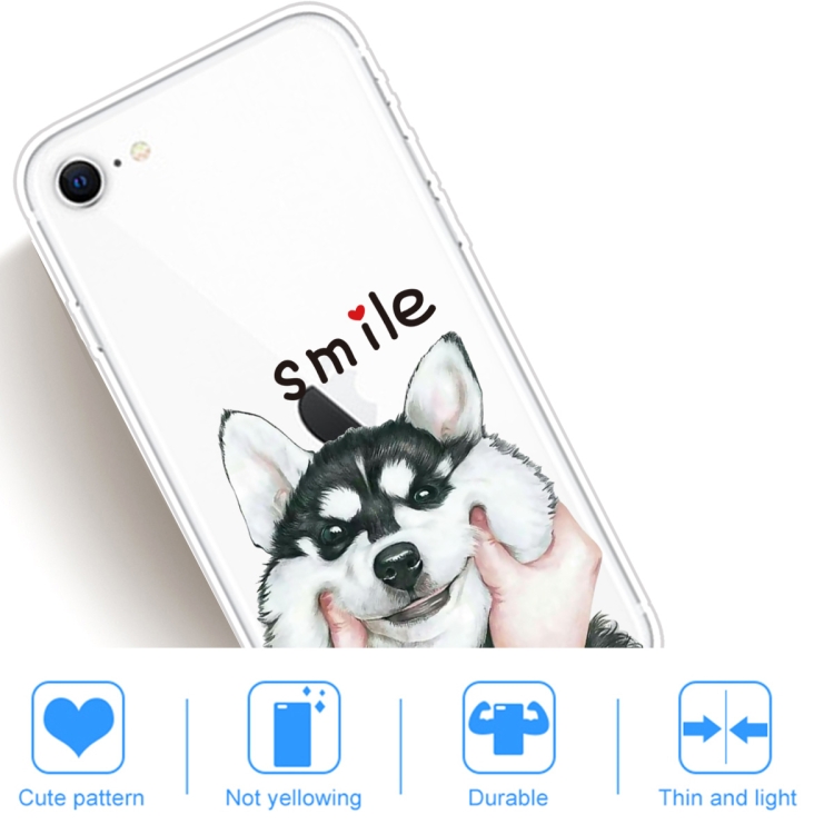 For iPhone SE 2020 / 8 / 7 Coloured Drawing Pattern Highly Transparent TPU Protective Case(Pinch Dog) - 4