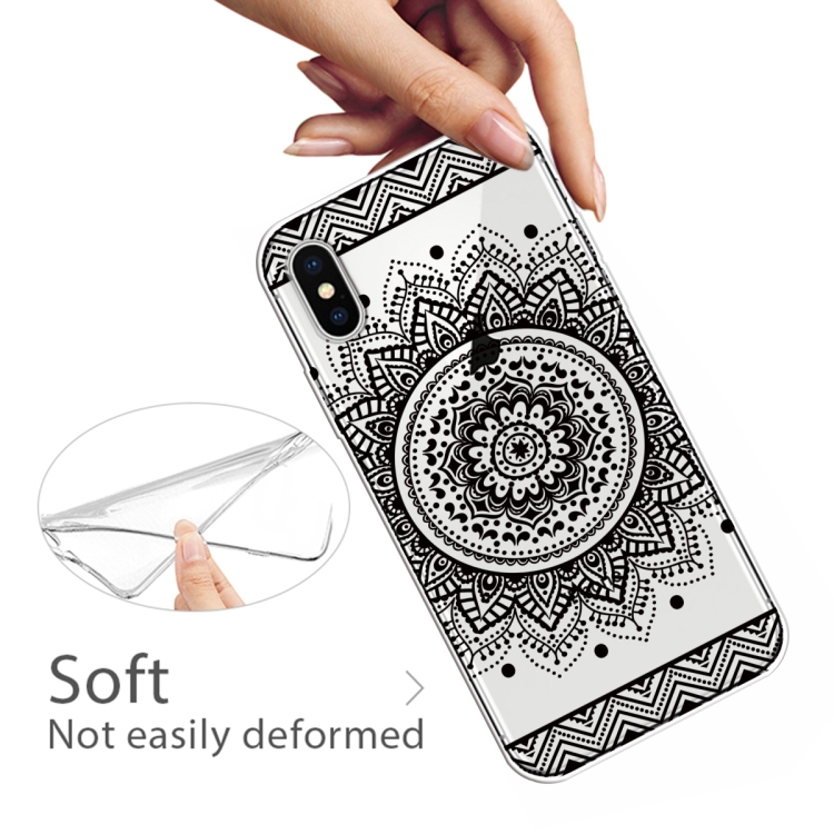 For iPhone X / XS Coloured Drawing Pattern Highly Transparent TPU Protective Case(Mandala) - 2