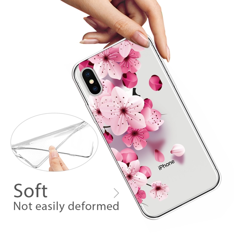 For iPhone XS Max Coloured Drawing Pattern Highly Transparent TPU Protective Case(Cherry Blossoms) - 2