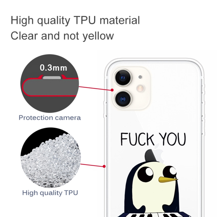 For iPhone 11 Coloured Drawing Pattern Highly Transparent TPU Protective Case(Penguin) - 2