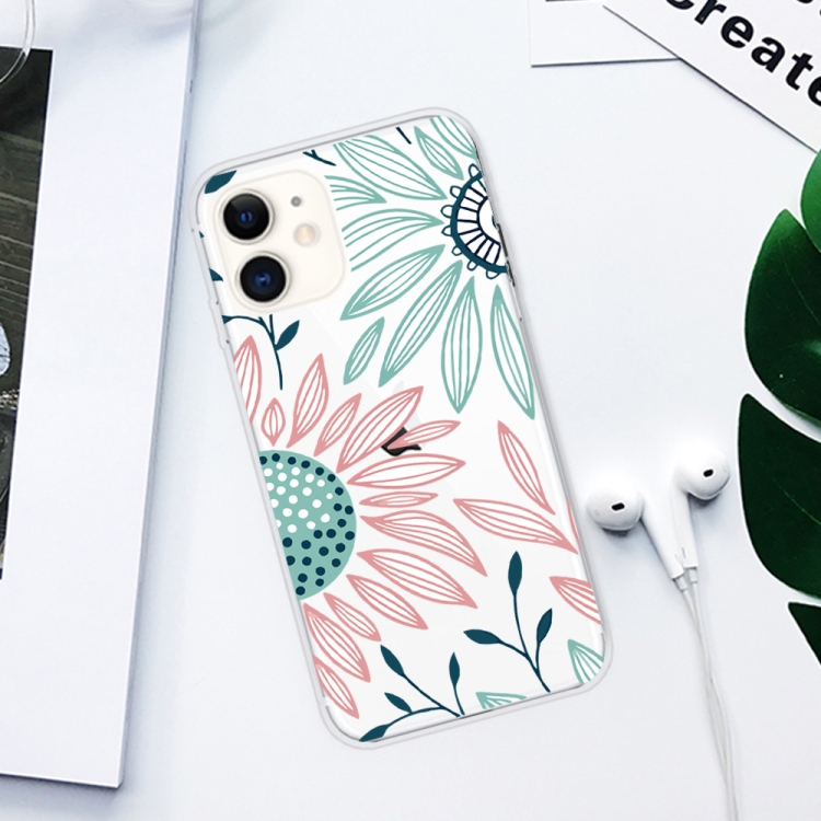 For iPhone 11 Coloured Drawing Pattern Highly Transparent TPU Protective Case(Flower) - 1