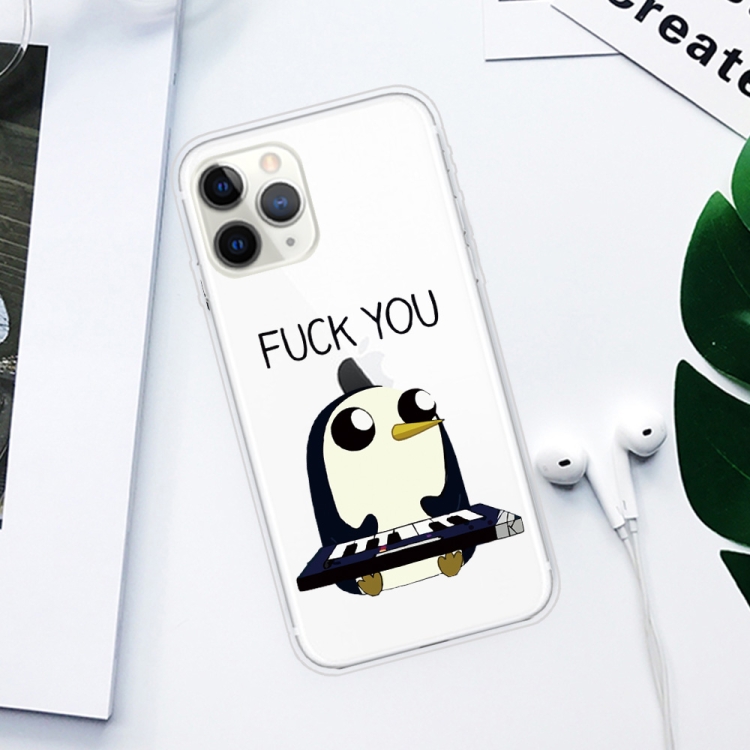 For iPhone 11 Pro Coloured Drawing Pattern Highly Transparent TPU Protective Case(Penguin) - 1