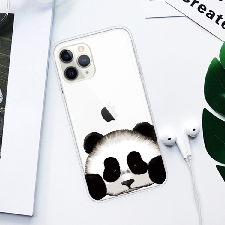 For iPhone 11 Pro Coloured Drawing Pattern Highly Transparent TPU Protective Case(Panda) - 1