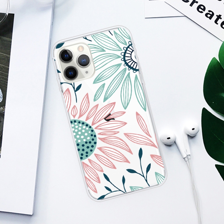 For iPhone 11 Pro Max Coloured Drawing Pattern Highly Transparent TPU Protective Case(Flower) - 1
