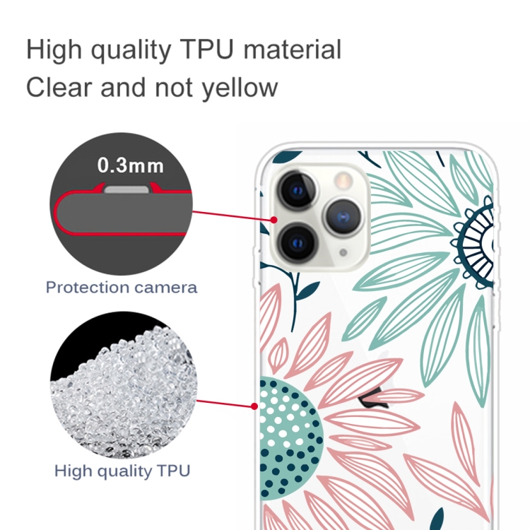 For iPhone 11 Pro Max Coloured Drawing Pattern Highly Transparent TPU Protective Case(Flower) - 2
