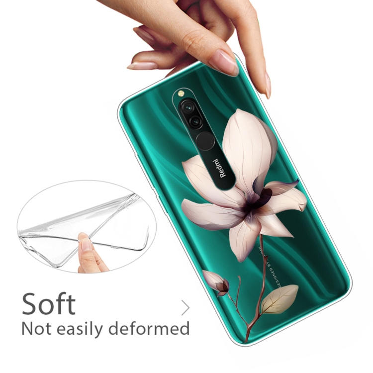 For Xiaomi Redmi 8 Coloured Drawing Pattern Highly Transparent TPU Protective Case(Lotus) - 3