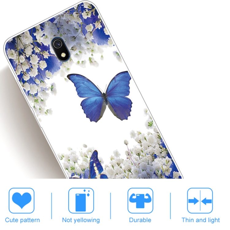 For Xiaomi Redmi 8A Coloured Drawing Pattern Highly Transparent TPU Protective Case(Purple Butterfly) - 4