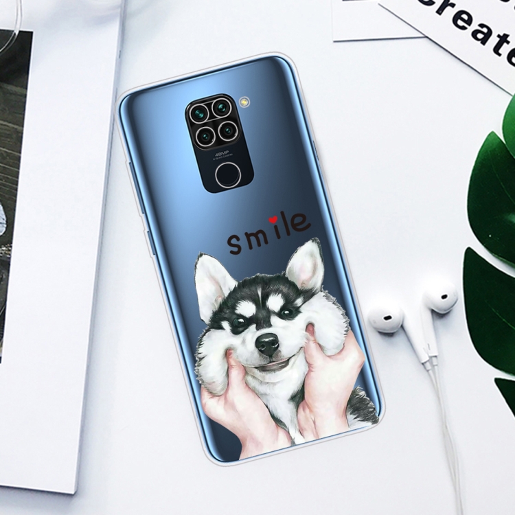 For Xiaomi Redmi 10X Coloured Drawing Pattern Highly Transparent TPU Protective Case(Pinch Dog) - 1