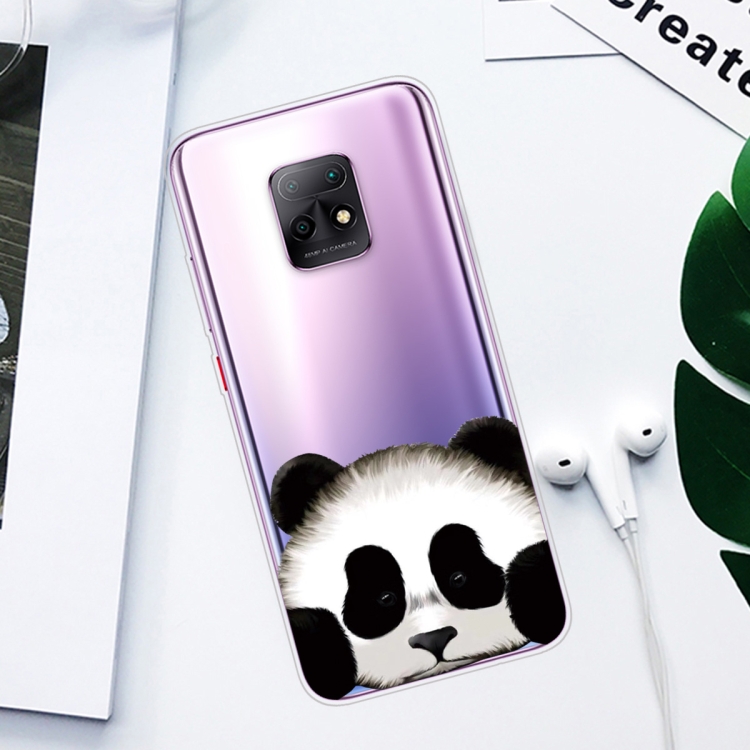 For Xiaomi Redmi 10X 5G Coloured Drawing Pattern Highly Transparent TPU Protective Case(Panda) - 1