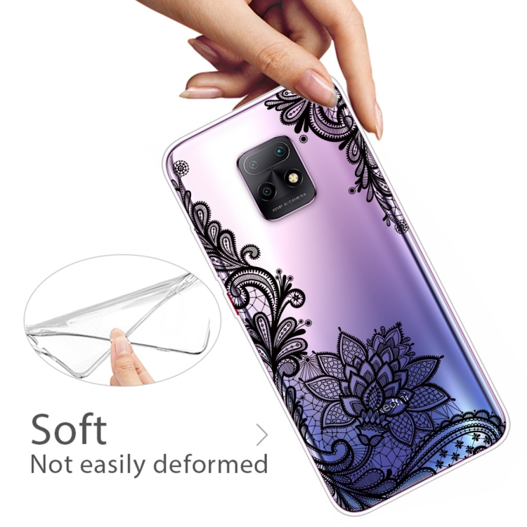 For Xiaomi Redmi 10X 5G Coloured Drawing Pattern Highly Transparent TPU Protective Case(Black Rose) - 3